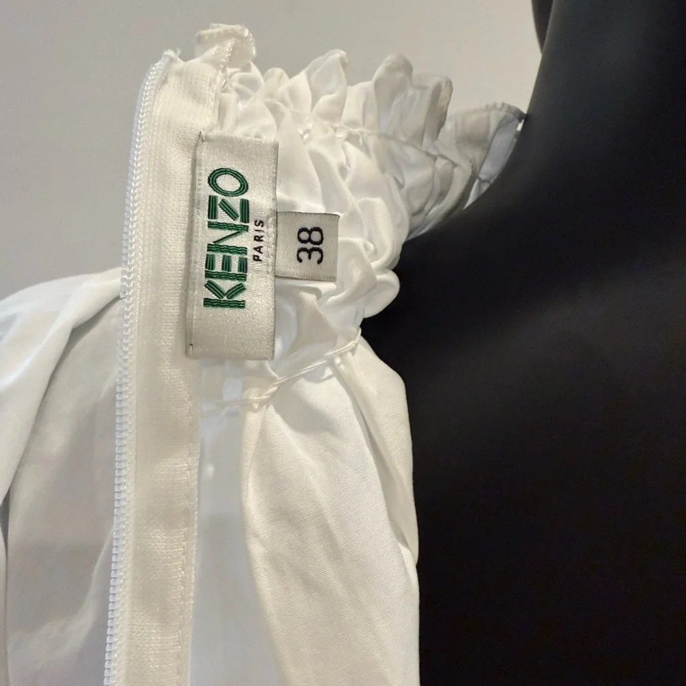 Kenzo Paris Smocked High Neck Blouse FR 38 | Dramatic Sleeve | Wrn Once - Picture 11 of 15